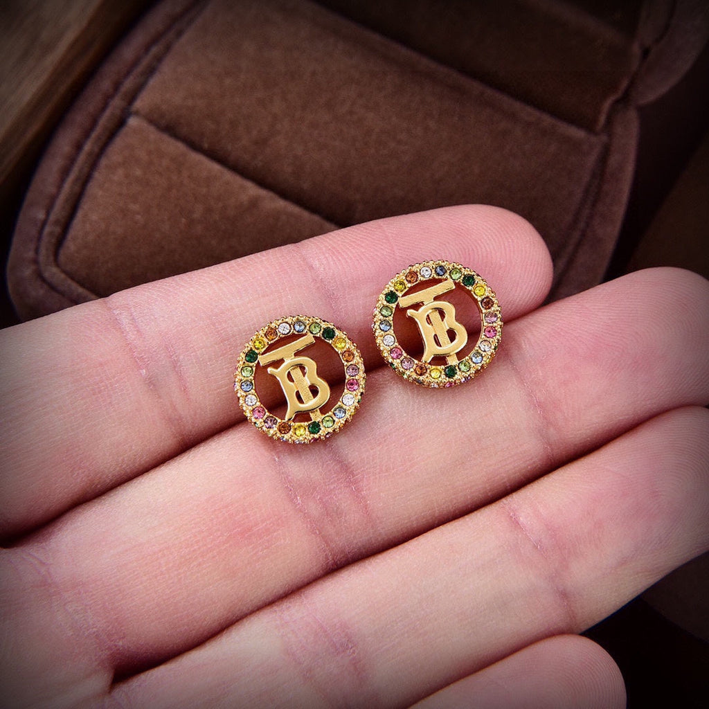 Balenciaga Color Crystals 18K Gold Earrings