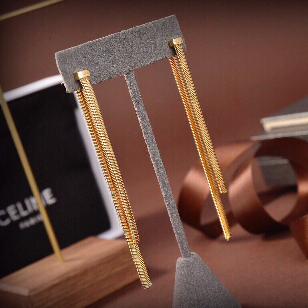 Celine Tassel 18K Gold Earrings