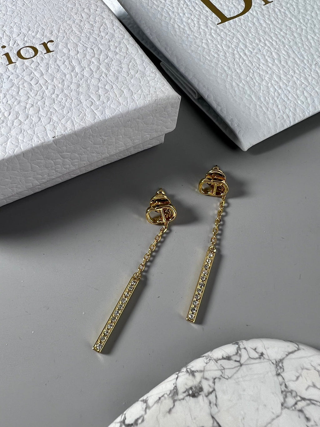 Dior Vintage Tassel Diamonds 18K Gold Earrings