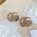 Gucci Double Crystals 18K Gold Earrings