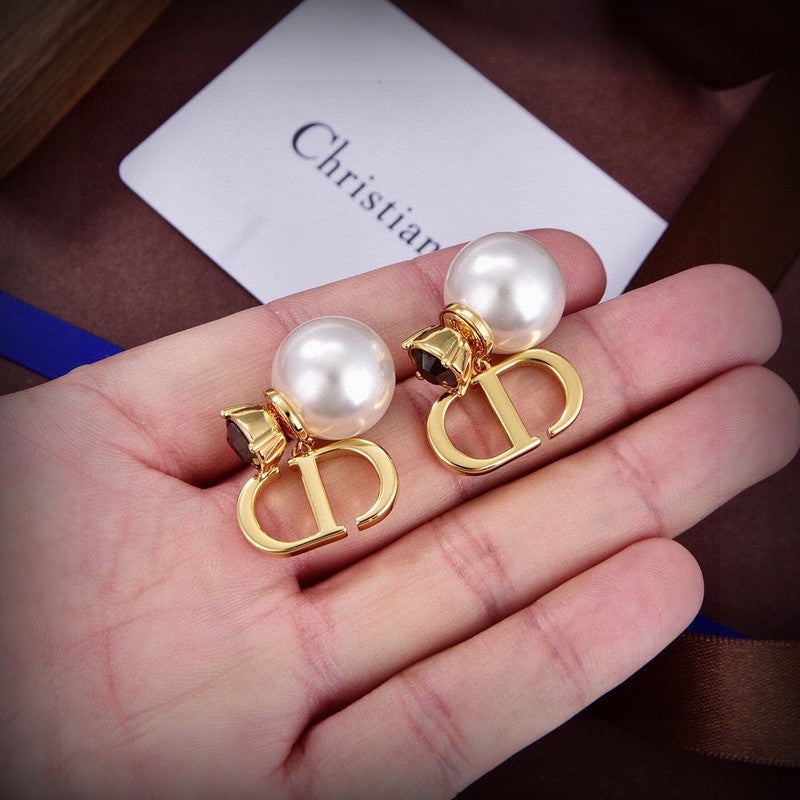 Dior Tribales Black Crystal 18K Gold Earrings