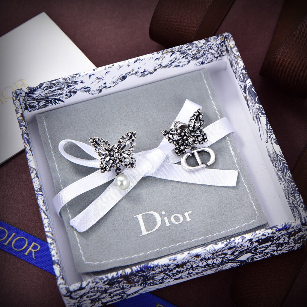 Dior Papillon De Nuit 18K Gold Earrings