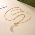 Gucci Double Blondie Pearl Drop 18K Gold Necklace