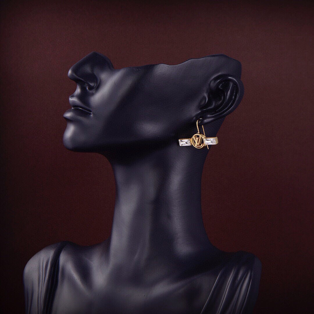 Louis Vuitton Crystals 18K Gold Earrings