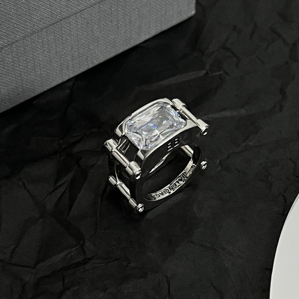 Balenciaga Crystal 18K Gold Ring