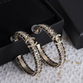 Chanel Leather Chain 18K Gold Earrings