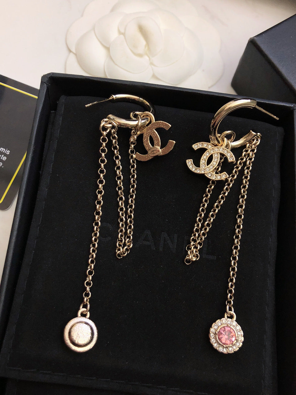 Chanel Tassel Crystals 18K Gold Earrings