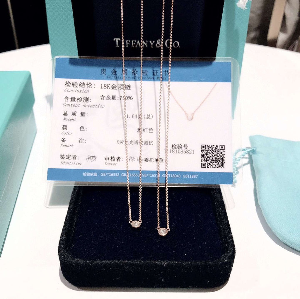 Tiffany Elsa Peretti Diamonds 18K Gold Necklace