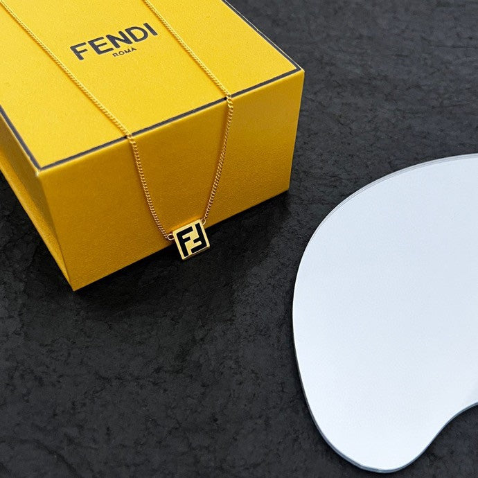 Fendi Forever Black 18K Gold Necklace