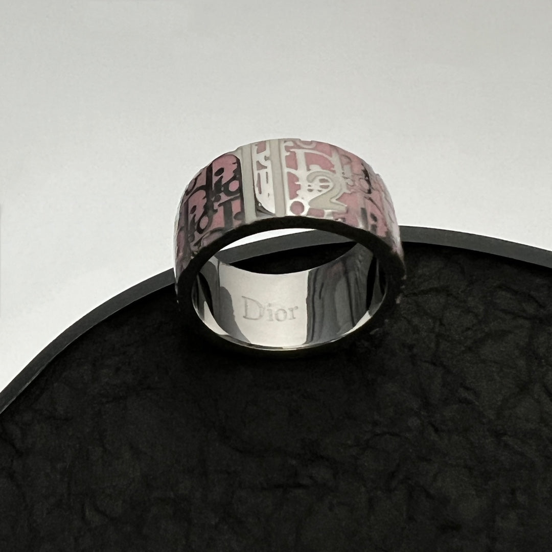 Dior Monogram Enamel 18K Gold Ring