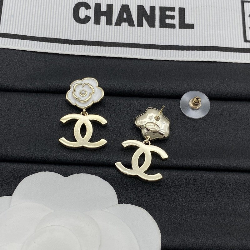 Chanel Camellia 18K Gold Earrings