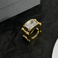 Balenciaga Crystal 18K Gold Ring