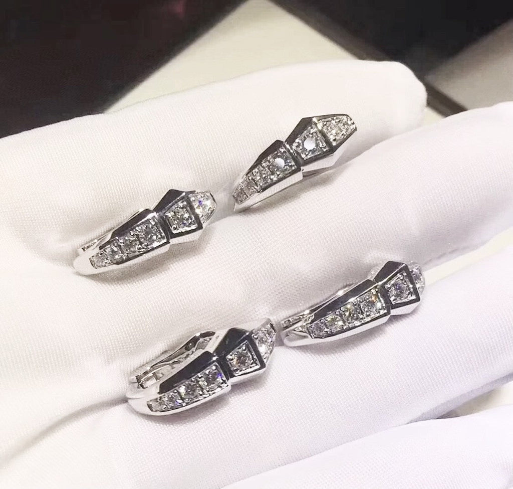 Bvlgari Serpenti Diamond 18K Gold Earrings