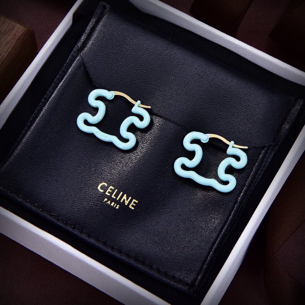 Celine Color Resin 18K Gold Earrings