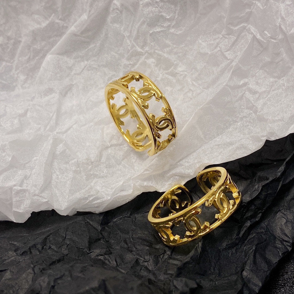 Chanel Vintage Openwork 18K Gold Ring