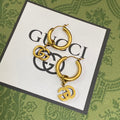 Gucci Double Hollow 18K Gold Earrings