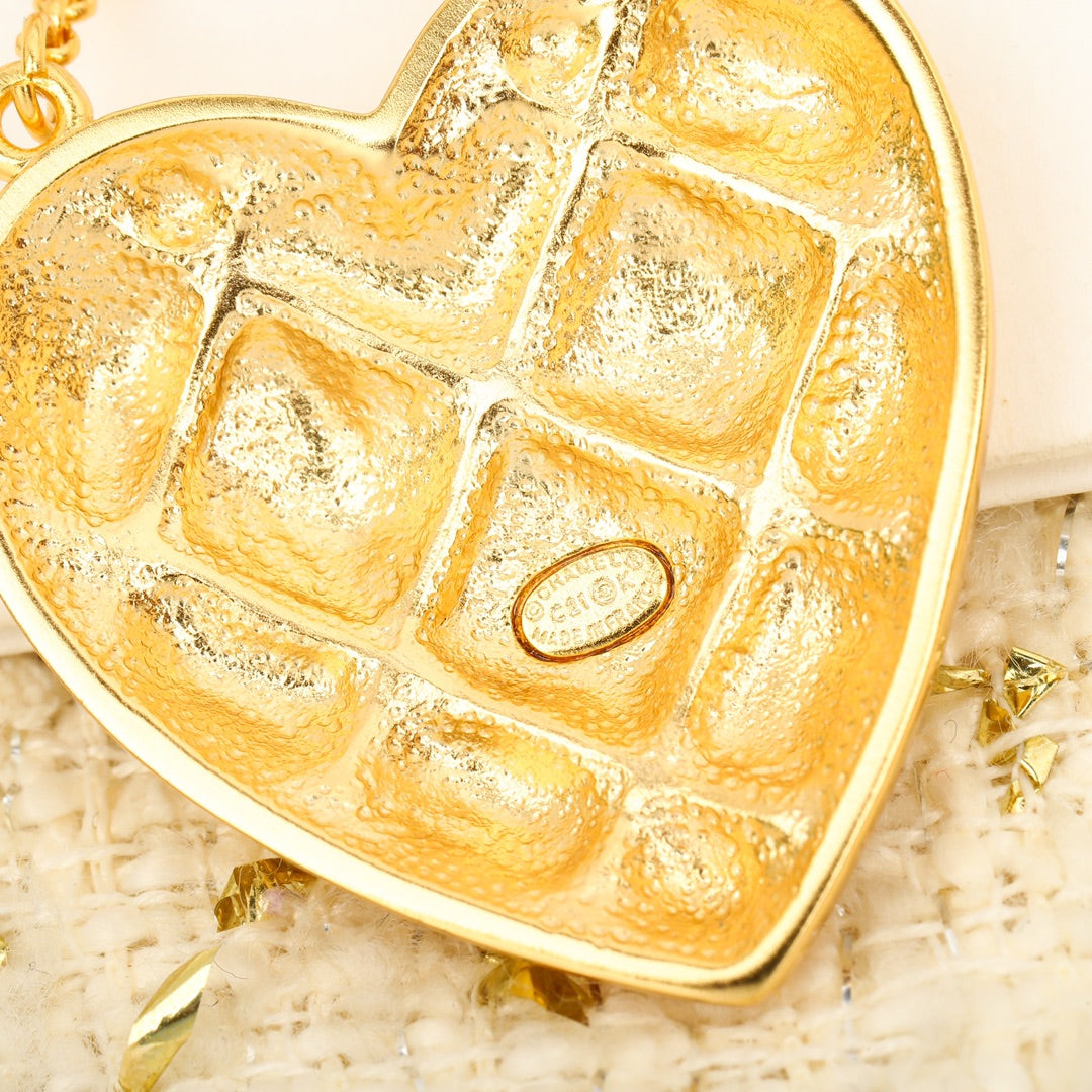 Chanel Coco Crush Heart Pendant 18K Gold Earrings