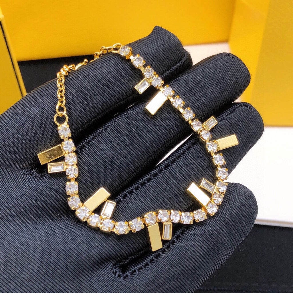 Fendi Is Crystals 18K Gold Bracelet