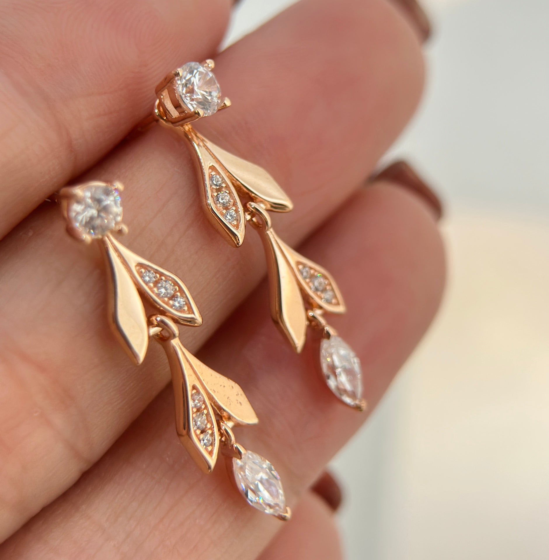 Tiffany Victoria Vine Convertible Drop 18K Gold Earrings