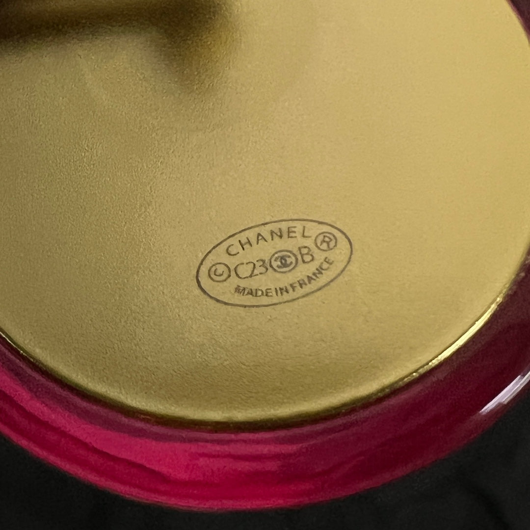 Chanel Vintage Red Crystal 18K Gold Earrings