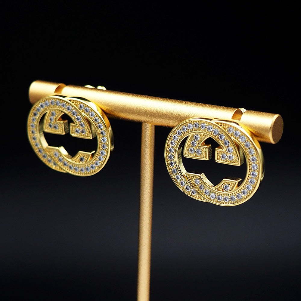 Gucci Double Diamonds 18K Gold Earrings