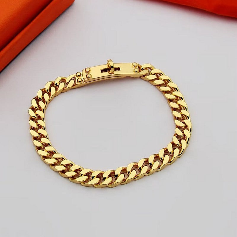 Hermes Kelly Chain 18K Gold Bracelet