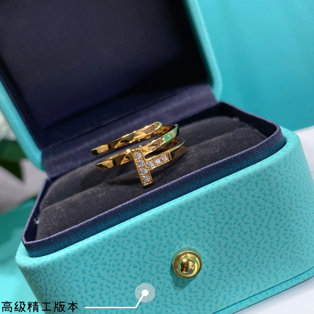 Tiffany Diamond Square 18K Gold Ring