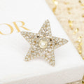 Dior Star Diamond 18K Gold Brooch