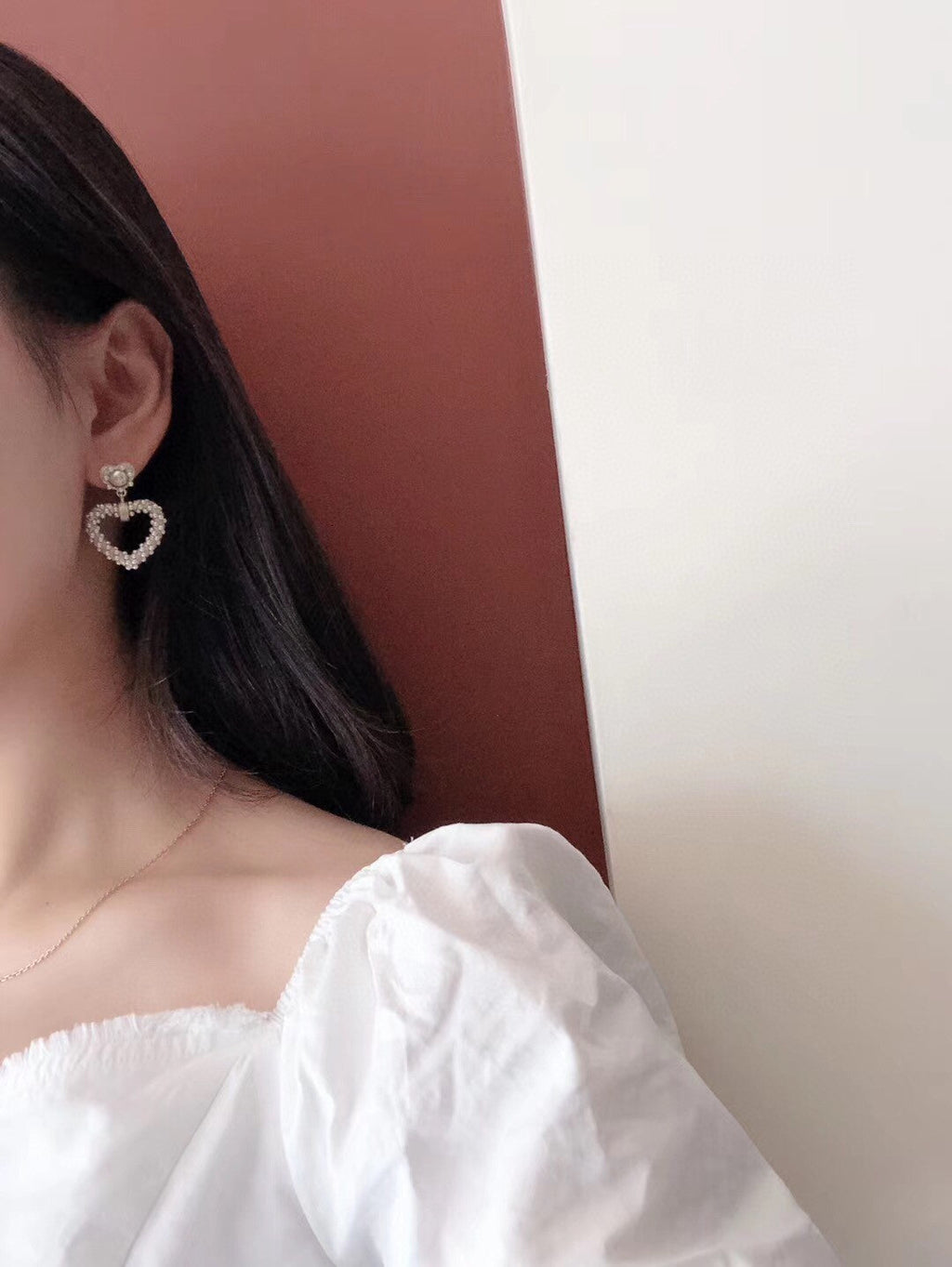 Chanel Heart Pendant 18K Gold Earrings