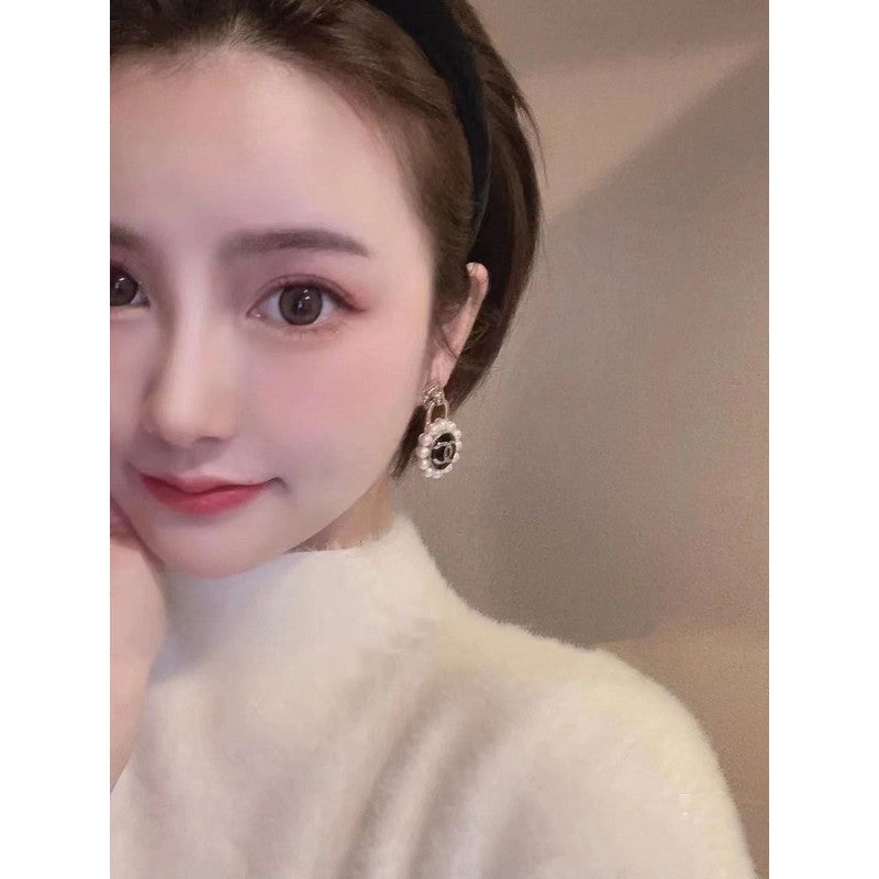 Chanel Pearl 18K Gold Earrings