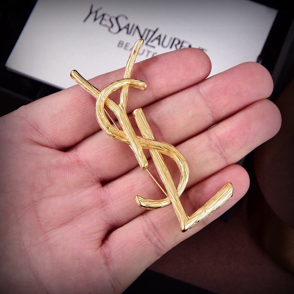 YSL Vintage 18K Gold Brooch