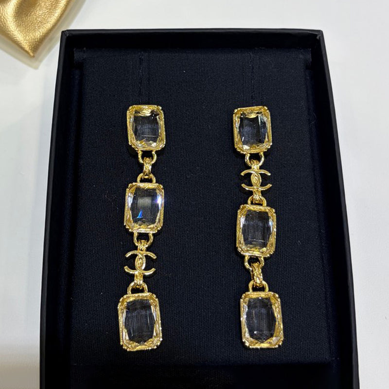 Chanel 26P Crystal Gold 18K Gold Earrings