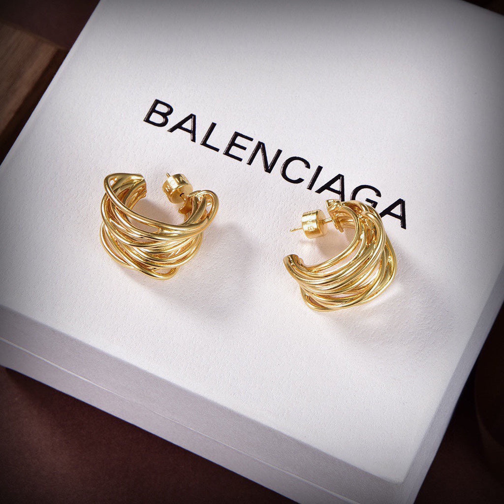 Balenciaga Wire 18K Gold Earrings