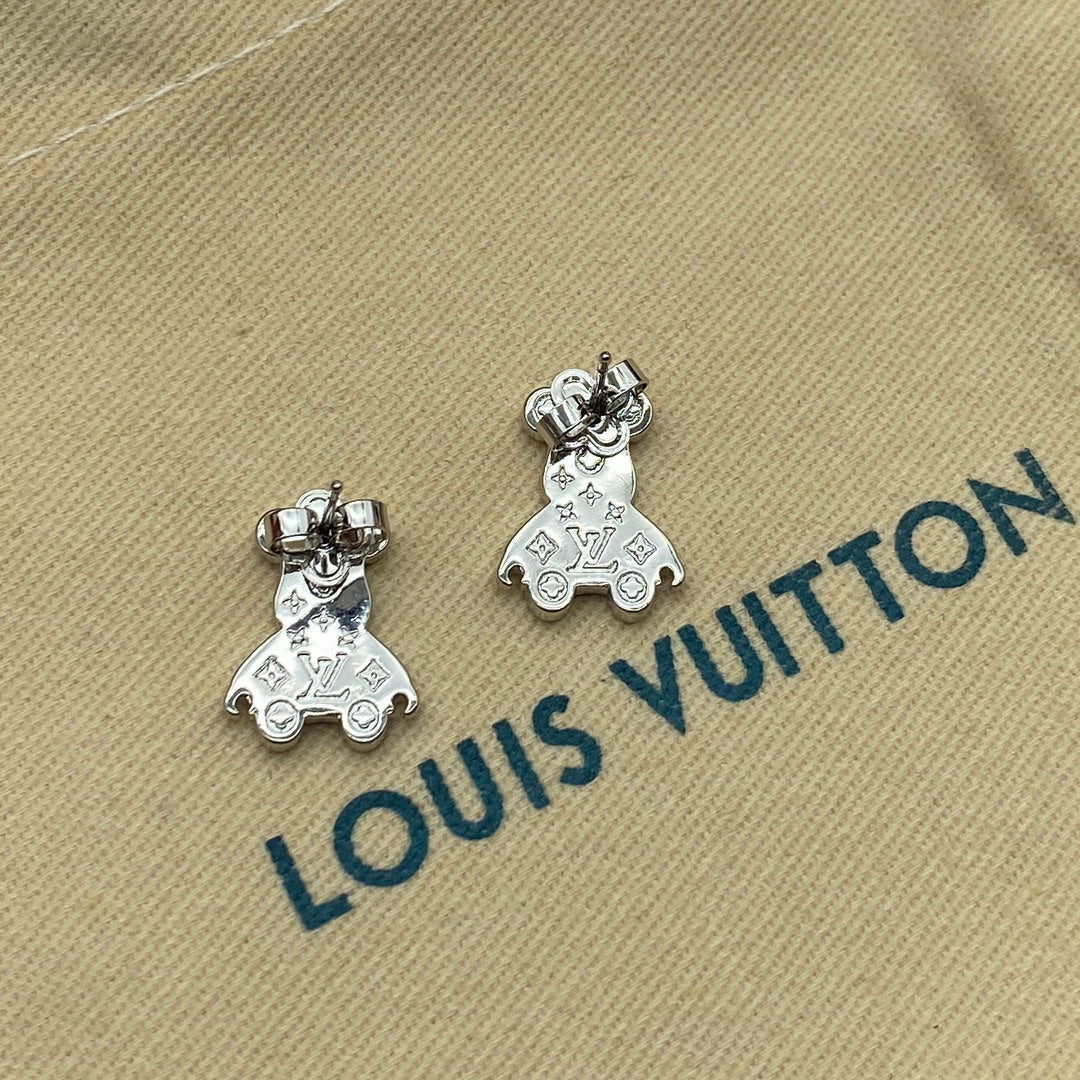 Louis Vuitton Bear 18K Gold Earrings