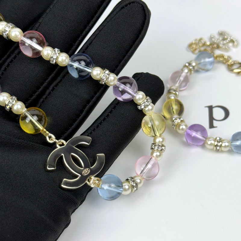 Chanel 26C Color Crystal 18K Gold Necklace