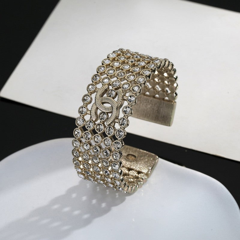 Chanel Diamond Cuff 18K Gold Bracelet