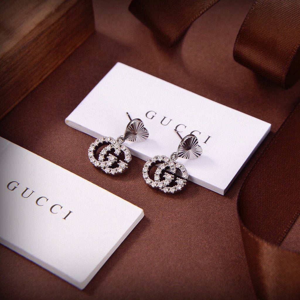 Gucci Double Running 18K Gold Earrings