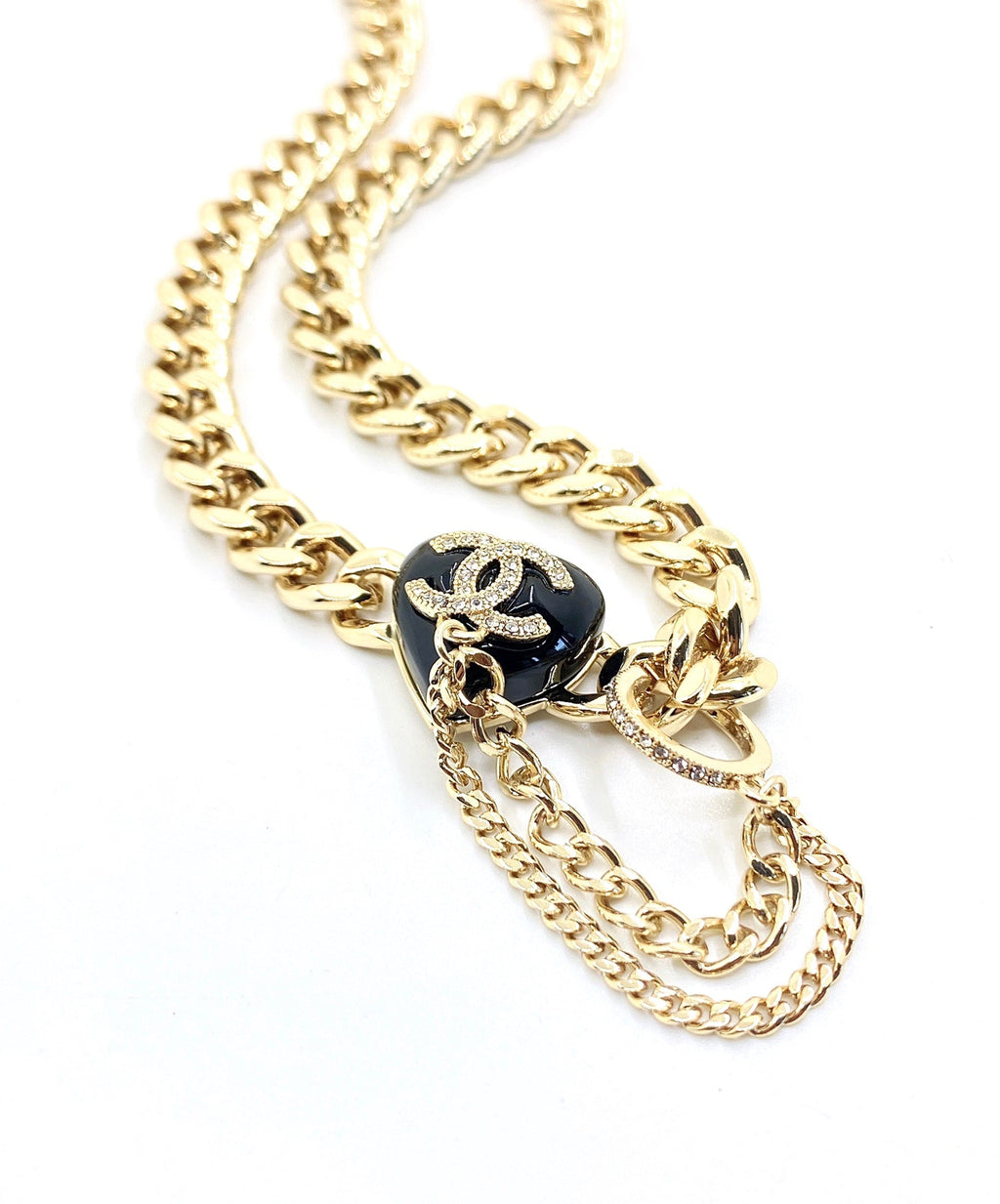 Chanel Black Choker 18K Gold Necklace