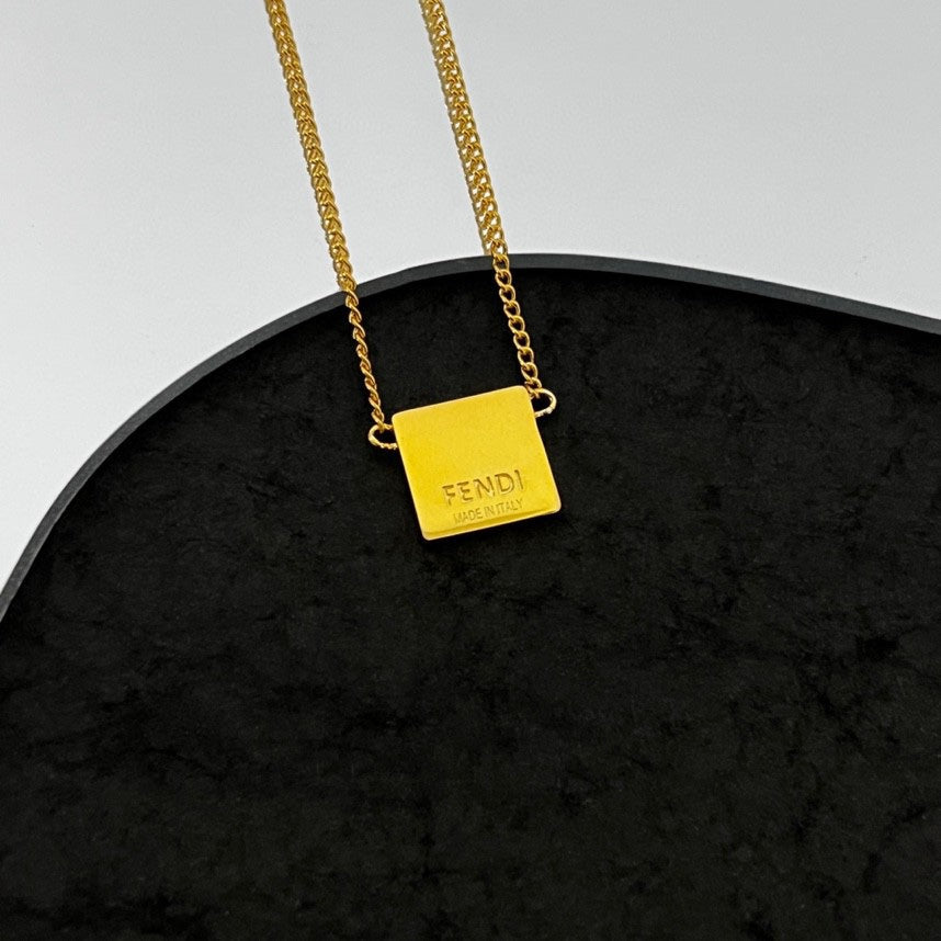 Fendi Forever Pink 18K Gold Necklace