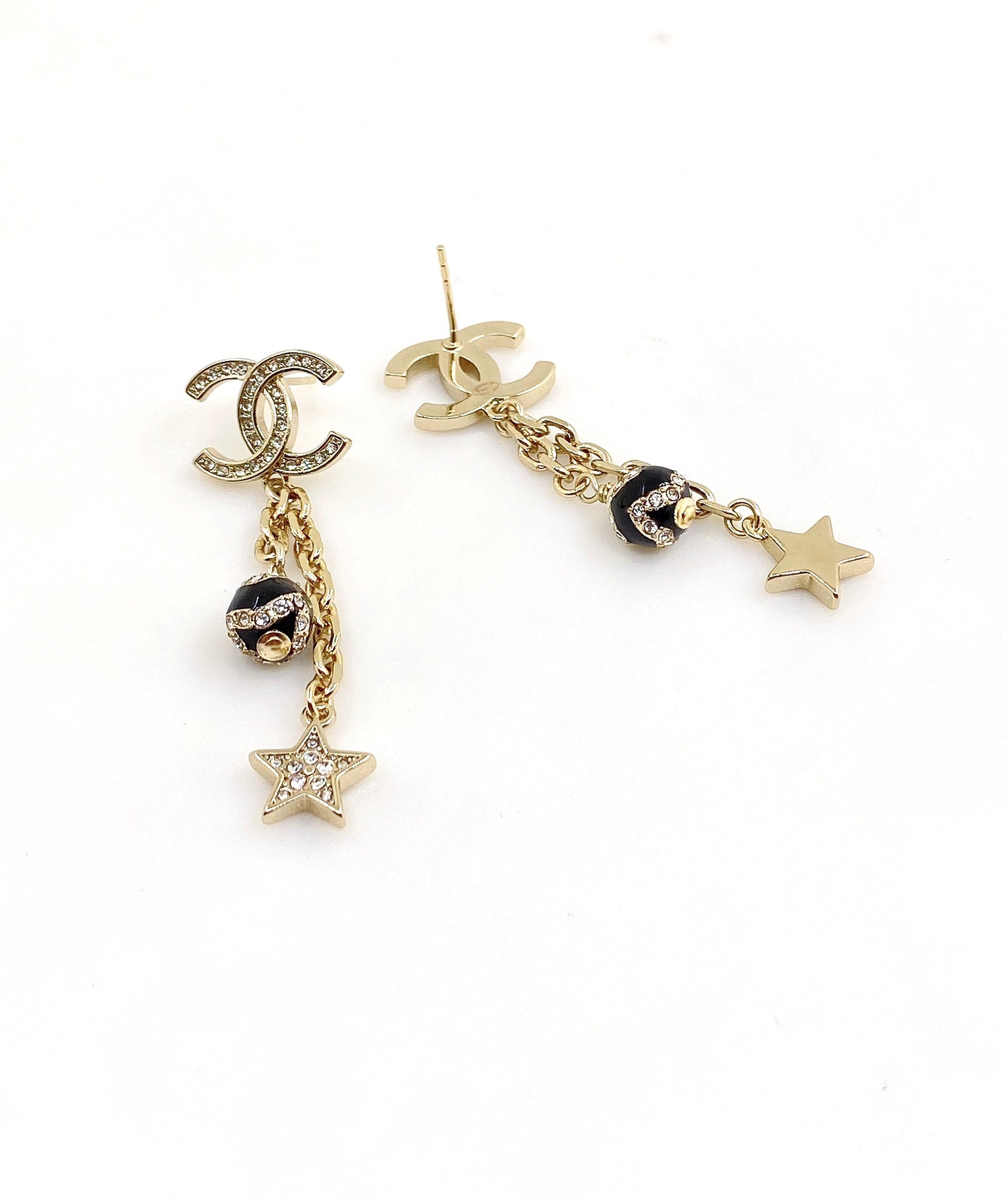 Chanel Star Pearls 18K Gold Earrings
