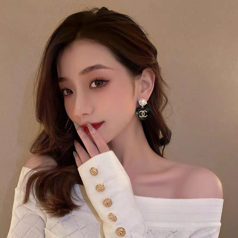 Chanel Black Heart 18K Gold Earrings