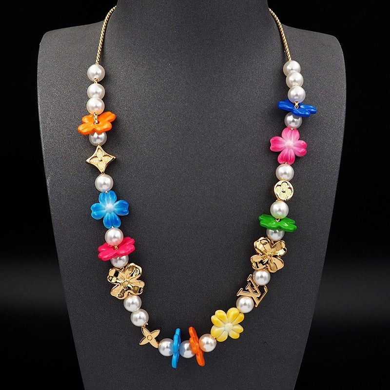 Louis Vuitton Surfin' Flower 18K Gold Necklace
