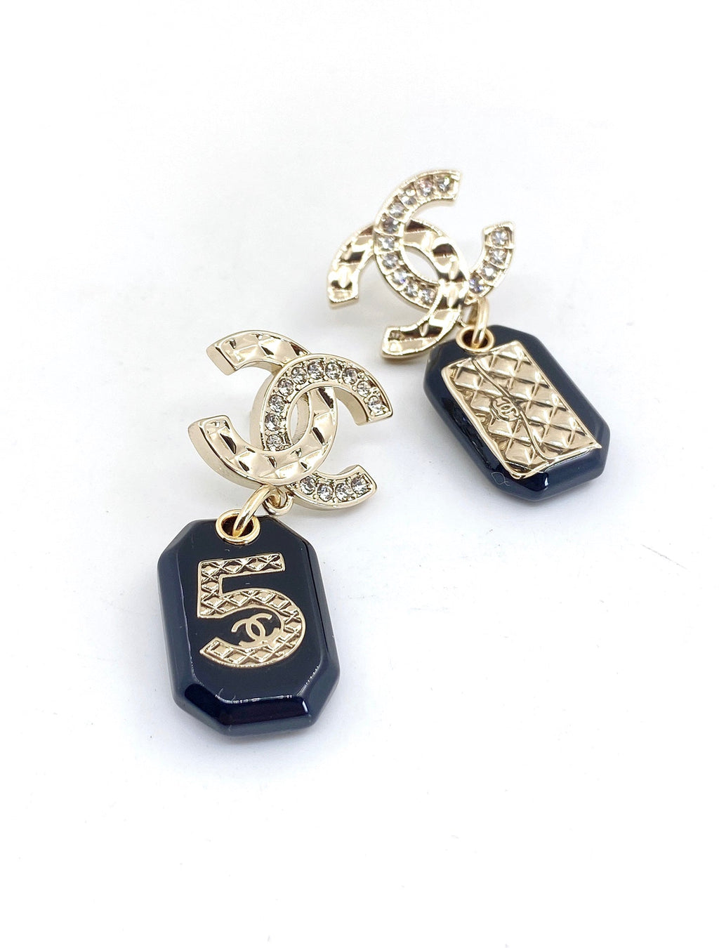 Chanel No.5 Perfume Bottle 18K Gold Earrings