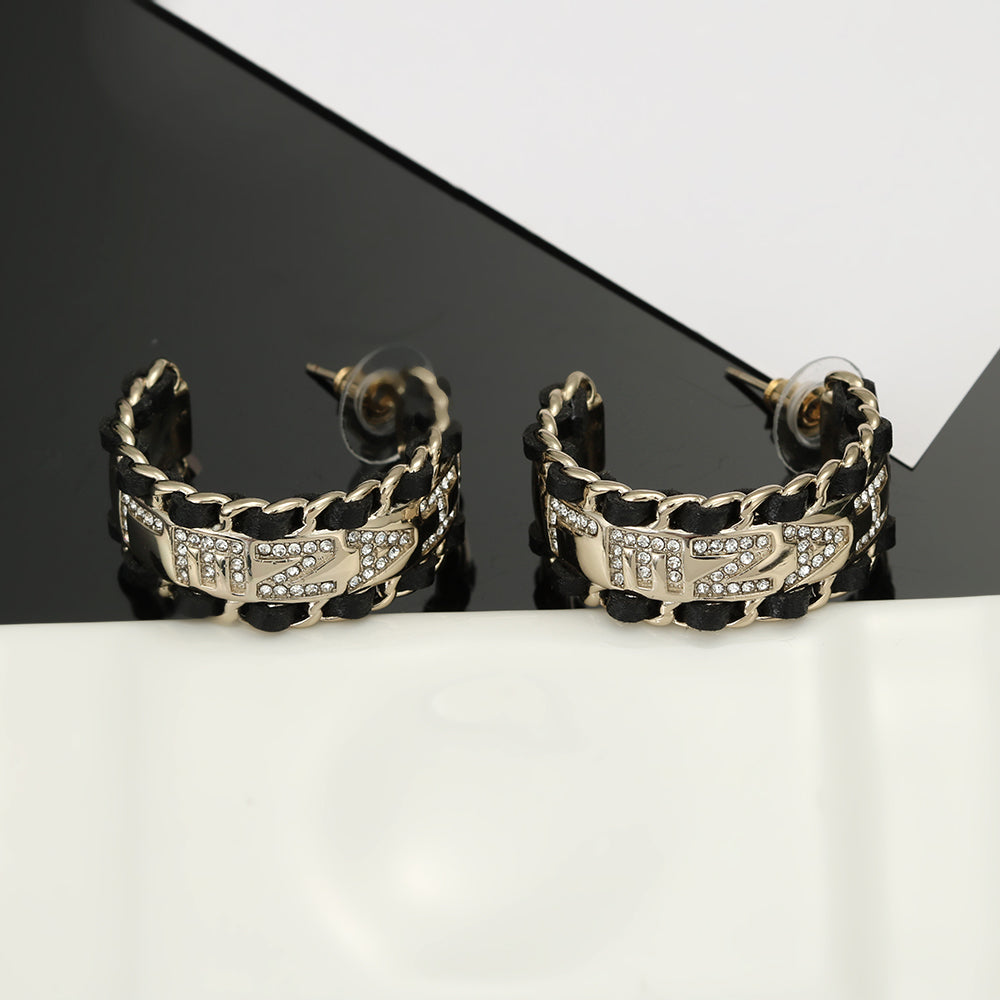 Chanel Strass 18K Gold Earrings