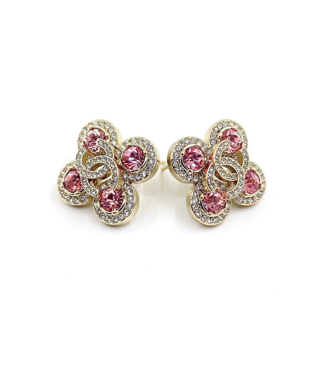 Chanel Pink Diamonds 18K Gold Earrings