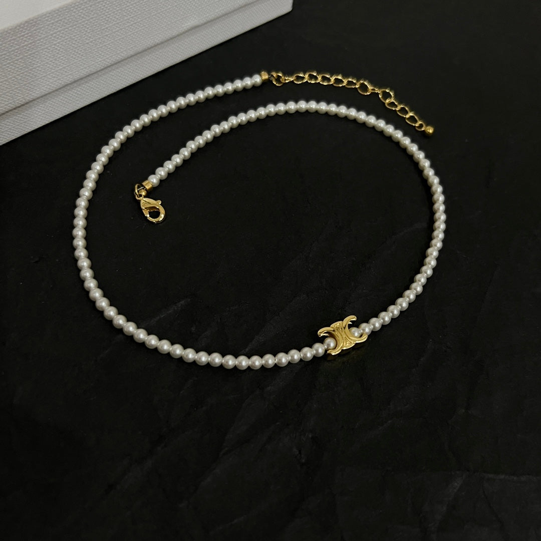 Celine Pearl 18K Gold Necklace