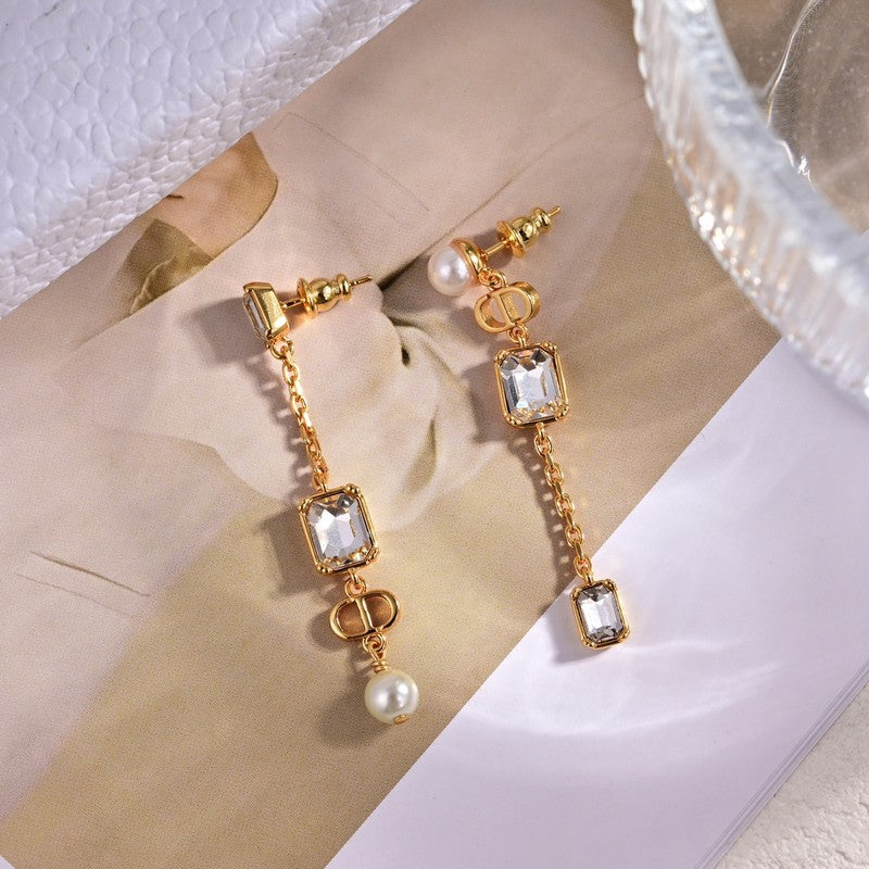 Dior Tribales Crystal 18K Gold Earrings