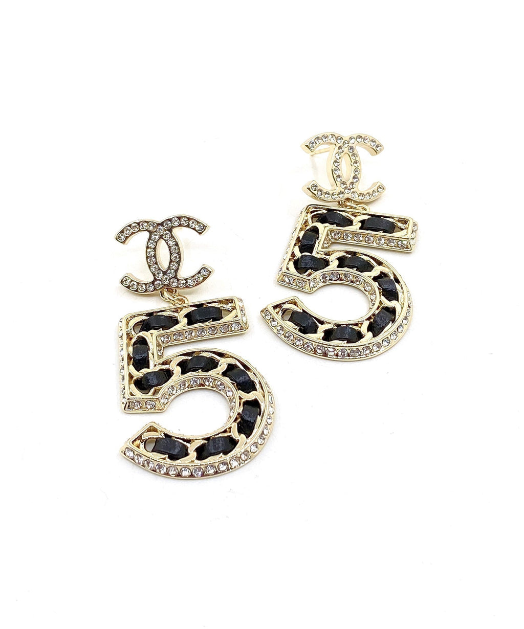 Chanel No. 5 Perfume 18K Gold Earrings