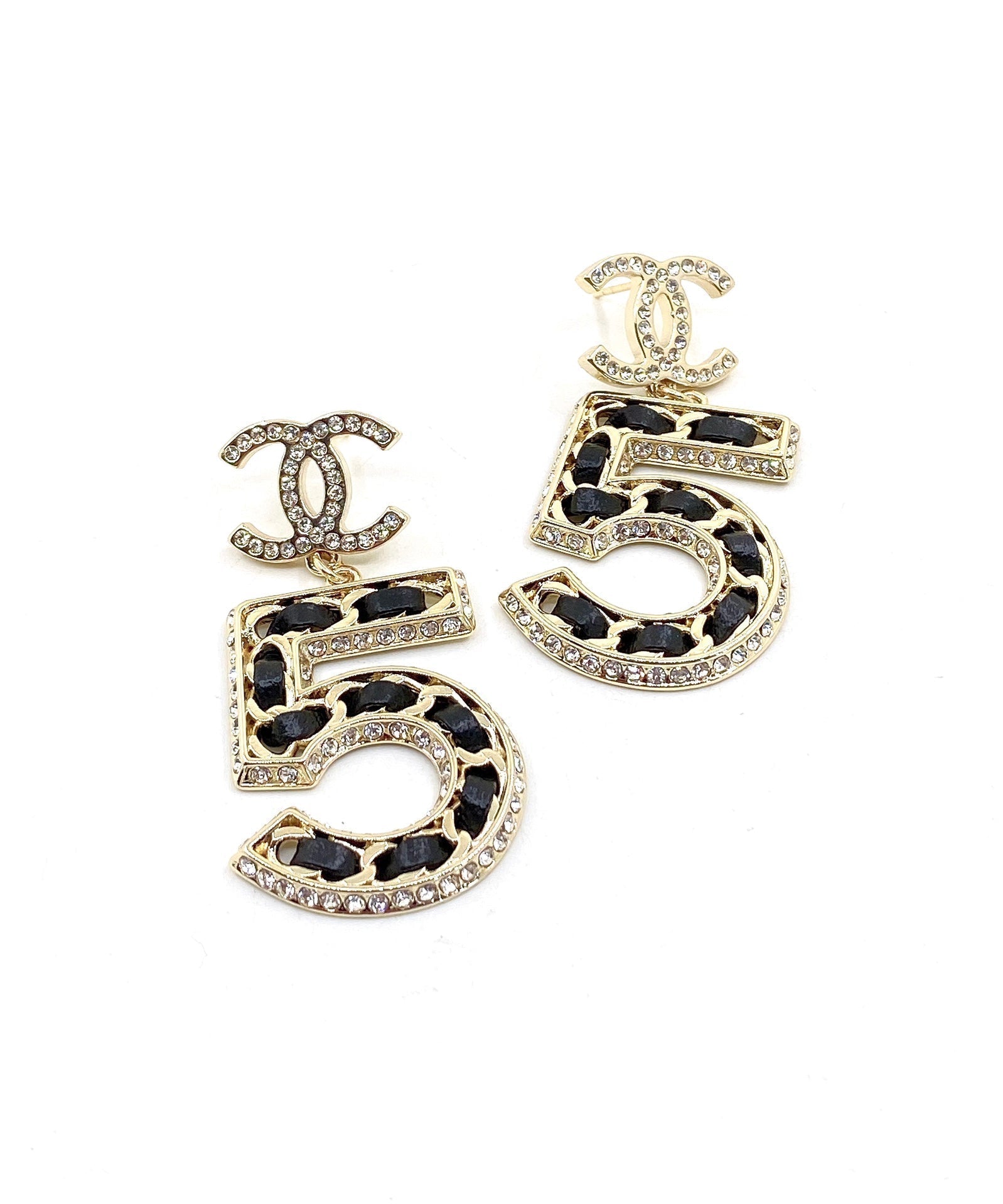 Chanel No. 5 Perfume 18K Gold Earrings