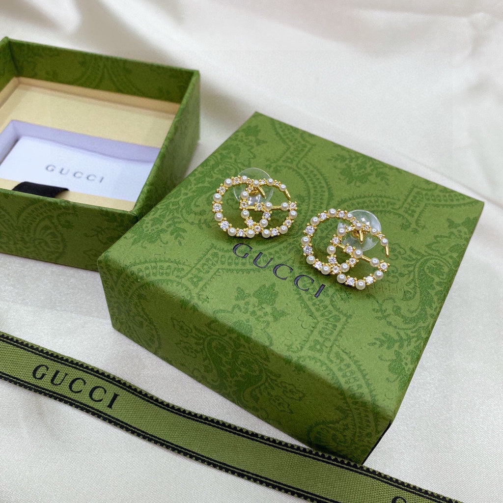 Gucci Double Pearls 18K Gold Earrings